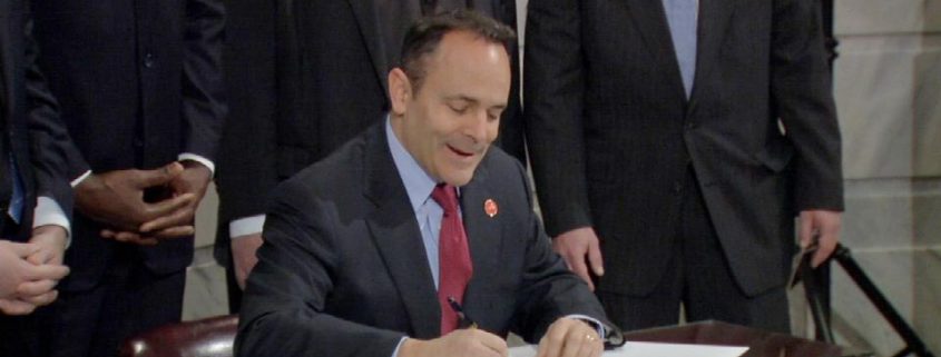 Ky Governor Bevin signs charter school legislation.